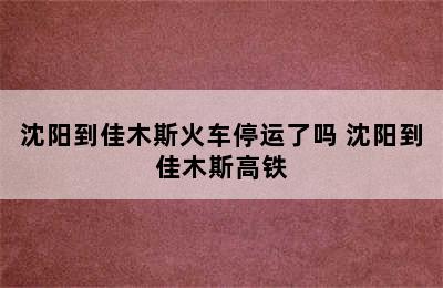 沈阳到佳木斯火车停运了吗 沈阳到佳木斯高铁